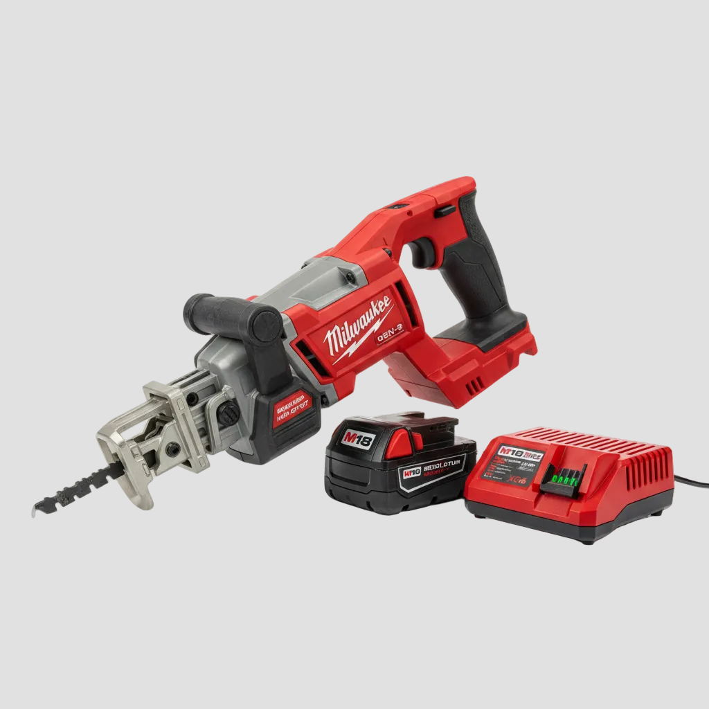 M18 FUEL GEN-2 18V Lithium-Ion Brushless Cordless SAWZALL Reciprocating Saw battery and charger